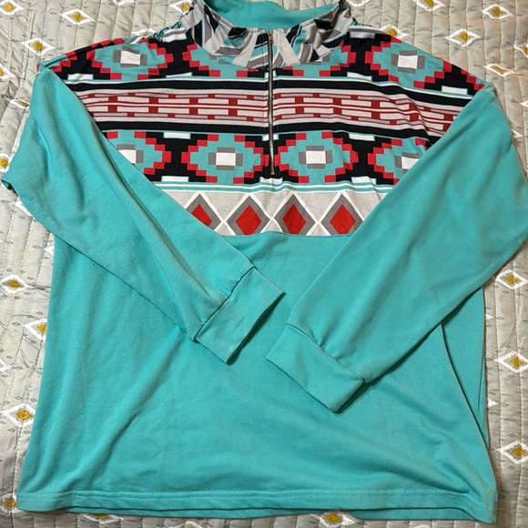 3/4 Zip Aztec pullover - Picture 1 of 1
